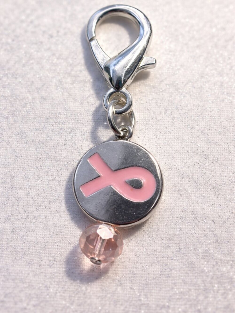 Pink Ribbon Awareness Purse Charm Keychain - Picture 3 of 3